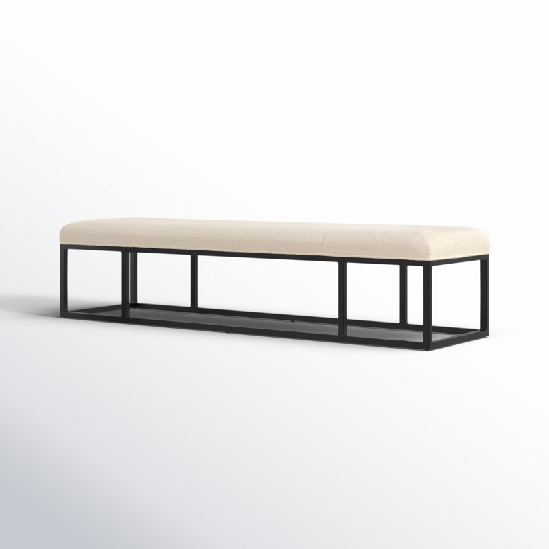 Irving Flax Upholstered Bench with Metal Frame