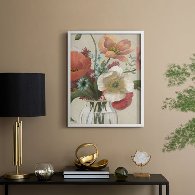 «Poppy Time I», reproduction encadrée - bois massif