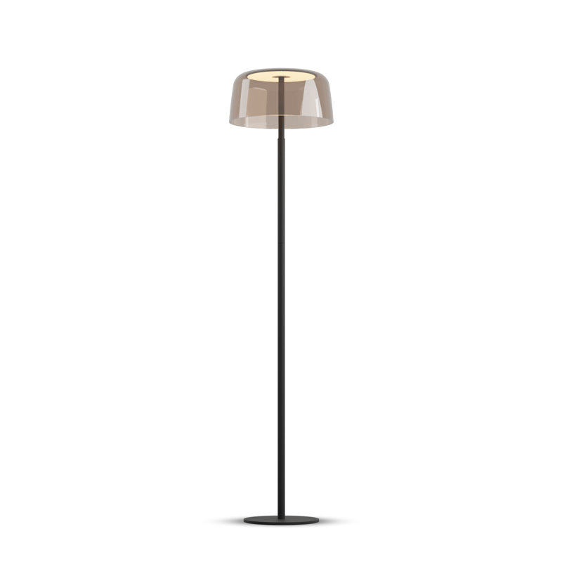 Yurei LED Floor Lamp, Matte Black, Tea Brown