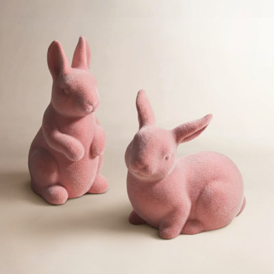 Ensemble de 2 lapins 5,5 po et 4,25 po en velours de velours Lilas