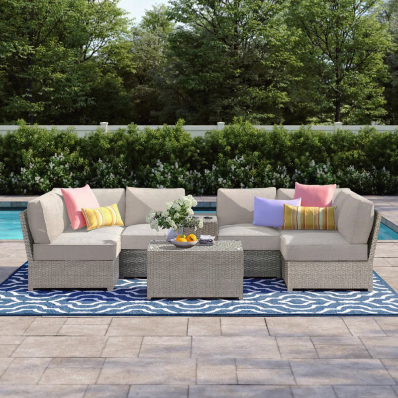 4-Person Outdoor Sofa Set – Pre-Assembled & Cushion Included