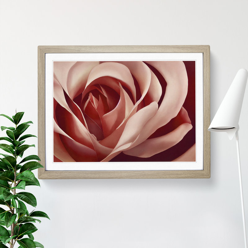 Unforgettable Rose Flower - Framed Print, 34cm H x 46cm W x 2cm D, Oak
