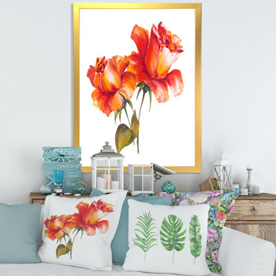 Deux fleurs rouges - Peinture sur toile