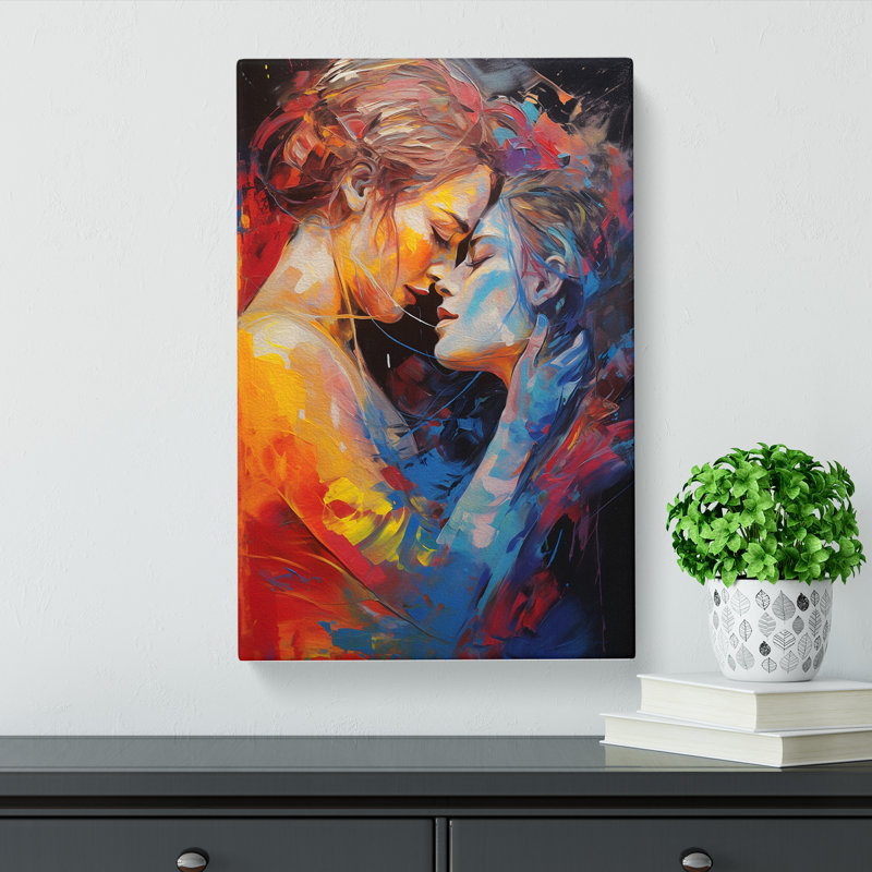 Two Women In Love Gestural No.3 - Print, 50cm H x 35cm W x 3cm D
