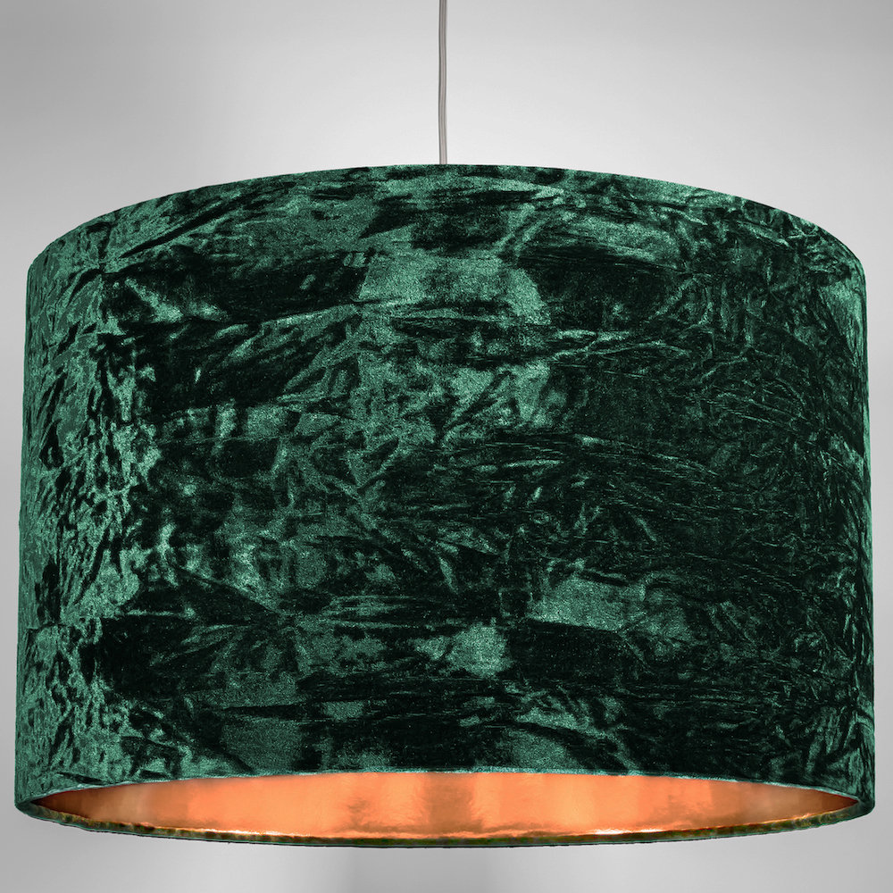Modern Crushed Velvet Lamp Shade with Shiny Paper Inner