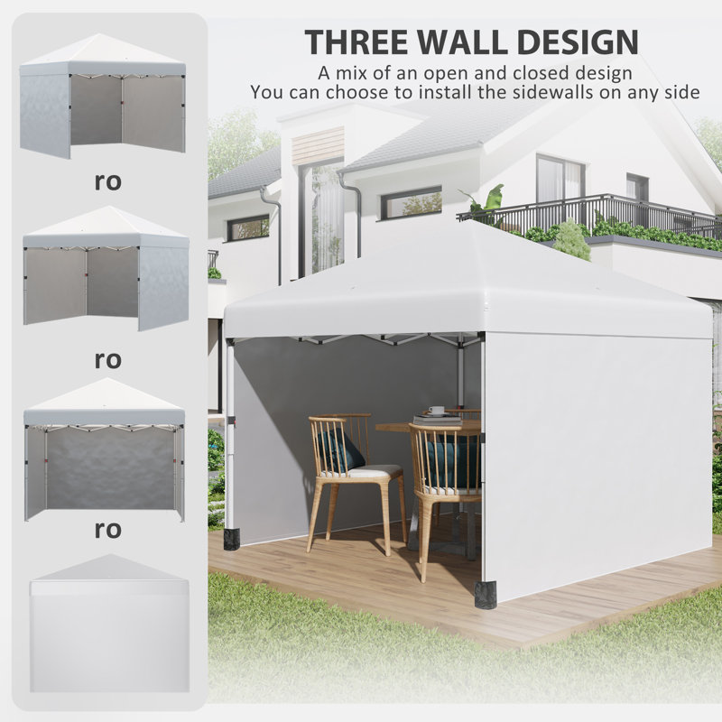 Cream 10ft Adjustable Pop-Up Canopy with Sidewalls