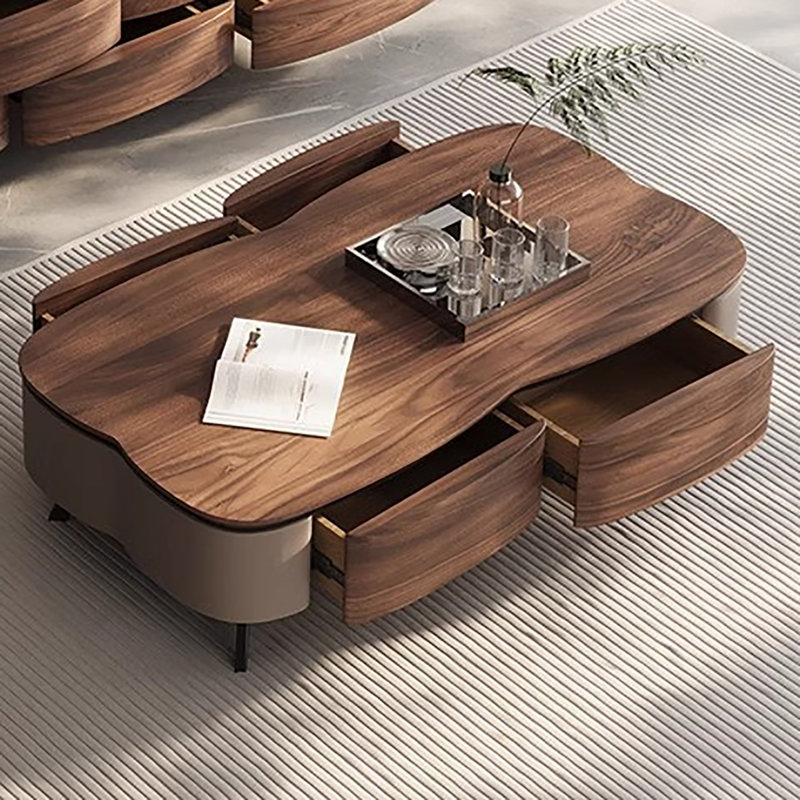 Table basse à quatre pieds avec rangement, H 15 po x L 51,2 po x l 29,5 po