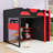Full Wood Loft Bed with USB Charging, Pegboard and Storage-443224541