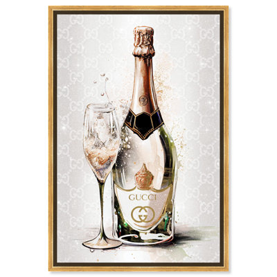 Splash of Champagne Canvas Drinks and Spirits Wall Art by Art Remedy