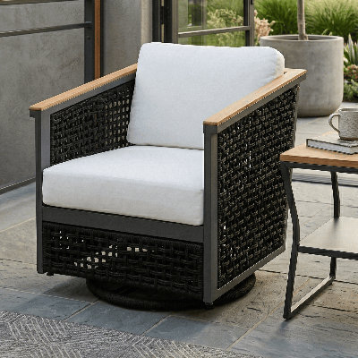  Chaise pivotante avec coussins Linden