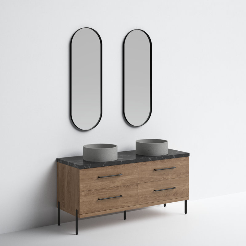 Ensemble de meuble-lavabo double 60 "avec miroir Northington