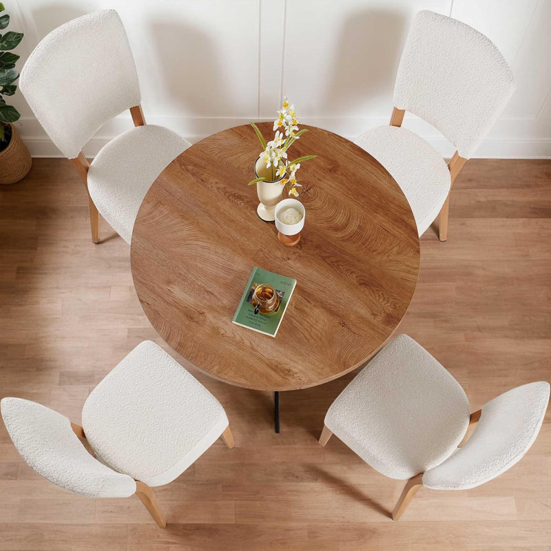 Danette 5 - Piece Dining Set, 5 Pieces: Table, 4 Chairs, White