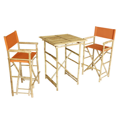 Ensemble de salle à manger en bois massif 3 pièces Aurelio