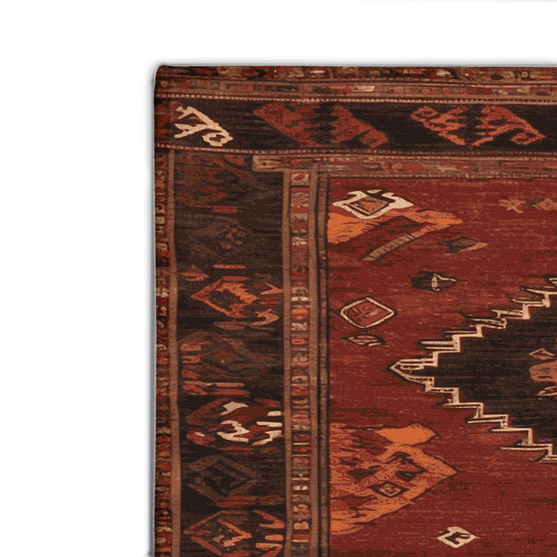 Tapis turc intérieur et extérieur brun, Rectangulaire 2 pi x 3 pi