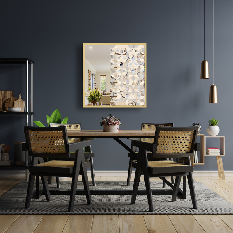 Engineered Wood Flat Wall Mirror, Gold