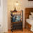Rustic Narrow Side Table With 5 Storage Units, Slim Nightstand With Drawers, Shelves, And Pocket For Bedside Or Sofa, 7''D X 17''W X 35''H