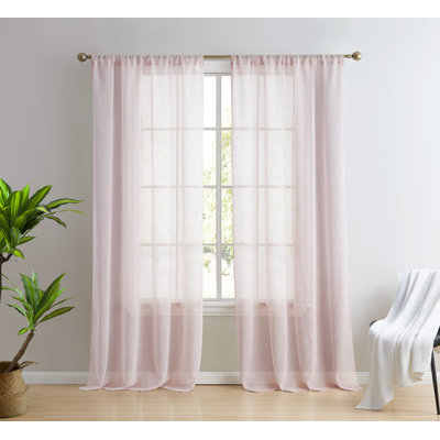 Hailey Faux Linen Sheer Curtain Panels