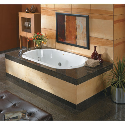 Duetta® 66" x 42" Drop in/Undermount Soaking Acrylic Bathtub with Light
