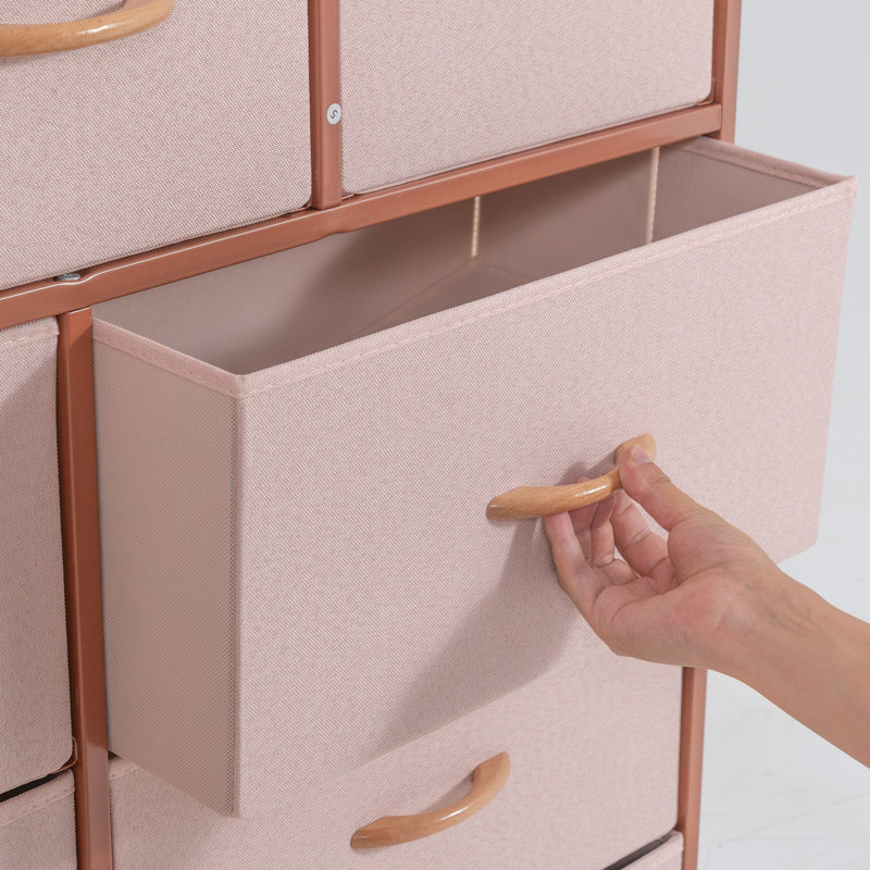 Commode 9 tiroirs Kelecia, Rose