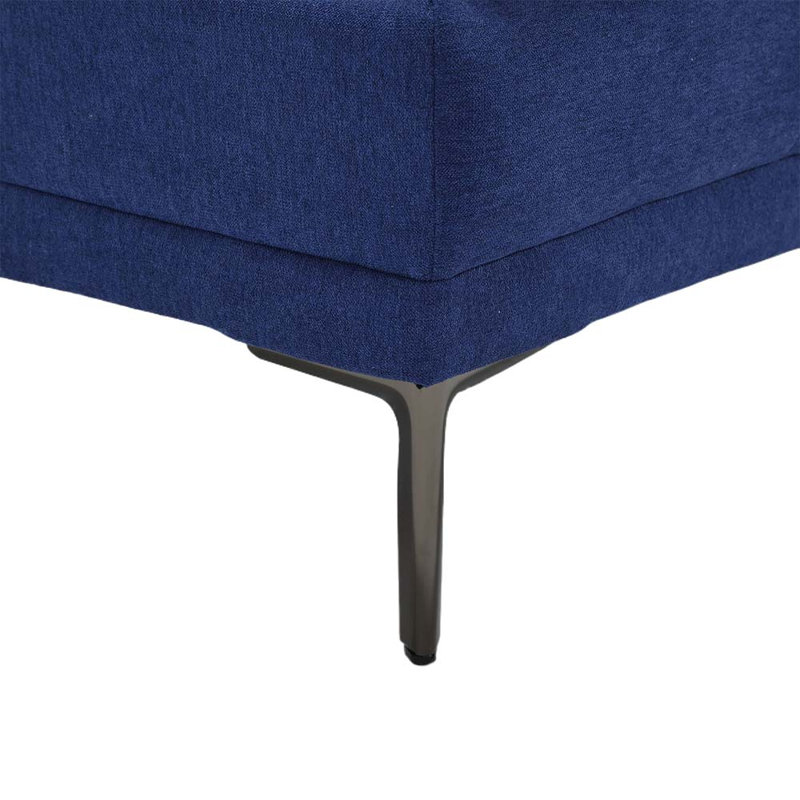 Canapé d'appoint avec pieds en métal, Lin bleu