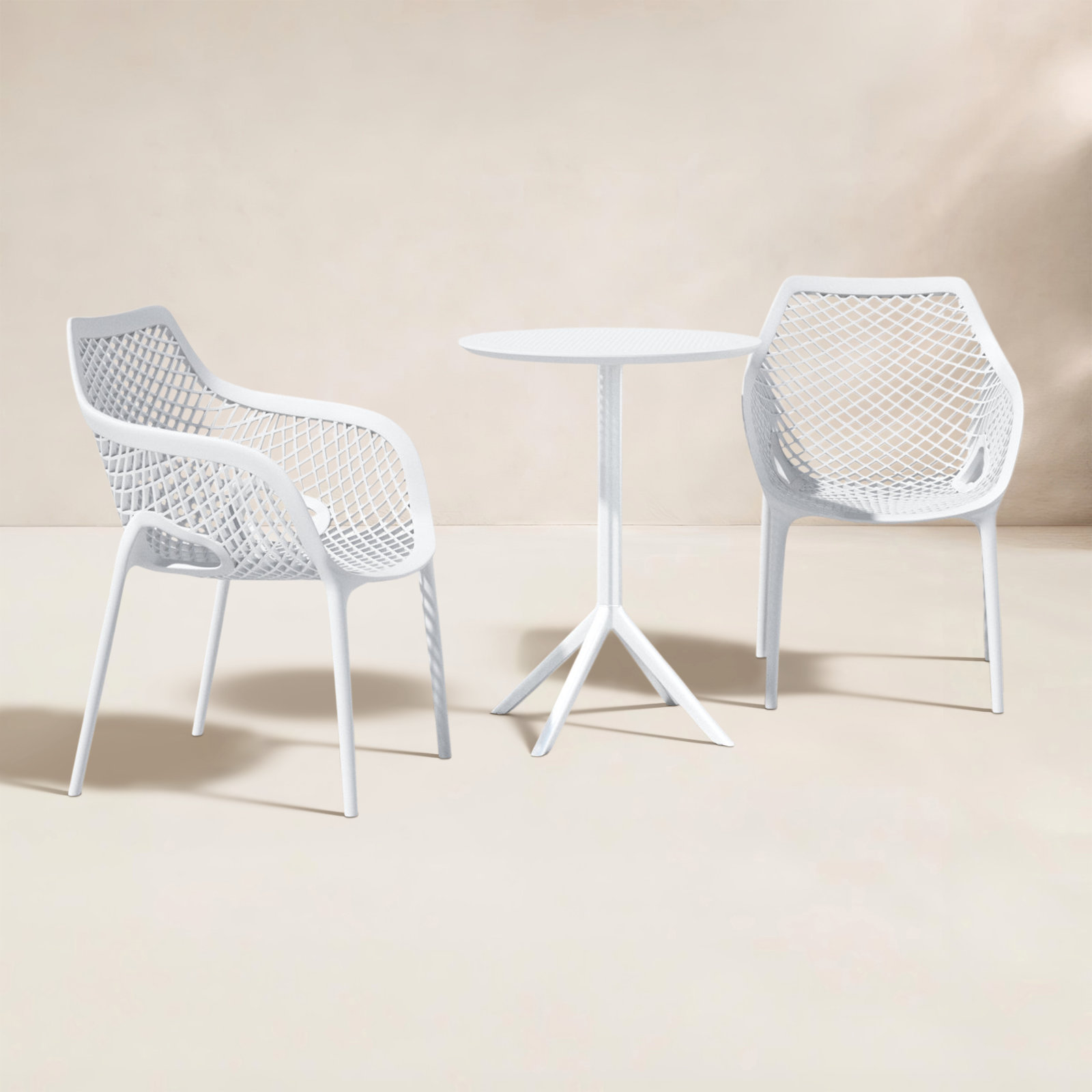 Farrah 24" Patio Bistro Set, White