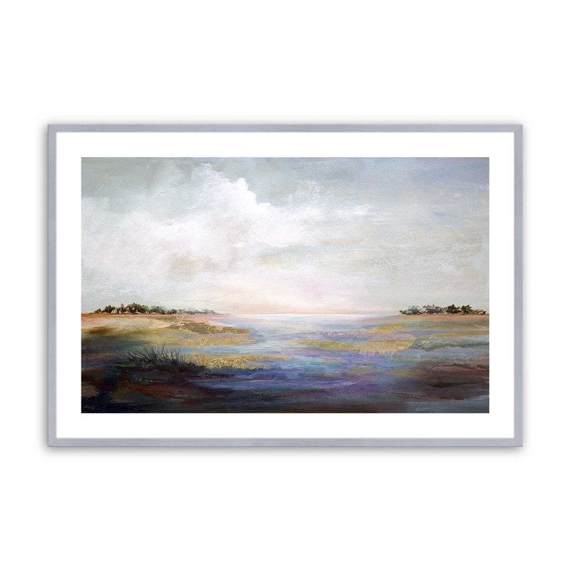 «Whispering Reverie», impression encadrée sur papier par Karen Hale, Chrome poli, H 25,25 po x l 37,25 po x P 1,25 po