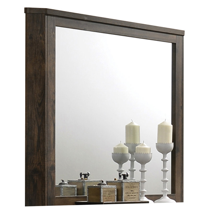 Bohrer Wood Flat Wall Mirror