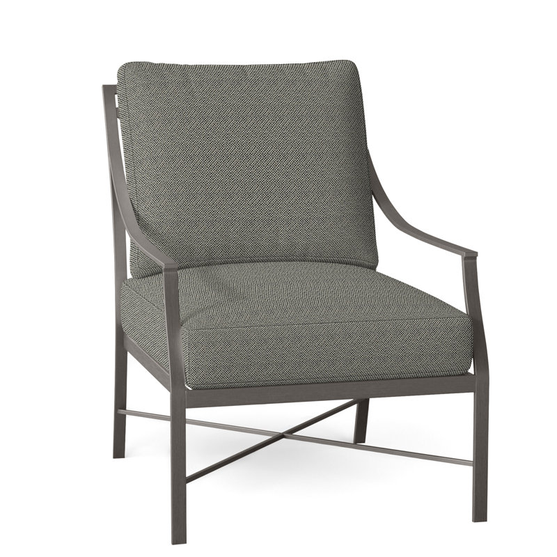 Monaco Aluminum Lounge - Slate Gray, Slate Gray, No Welt, Snow Sunbrella® Linen