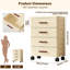 Commode en plastique 4 tiroirs, bacs de rangement coulissants avec roulettes Unité de rangement verticale pour bureau de chambre à coucher-11726287