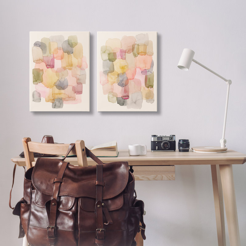  Ensemble de 2 toiles murales «Mute Layered Neutrals» par Grace Popp, H 24 po x l 16 po
