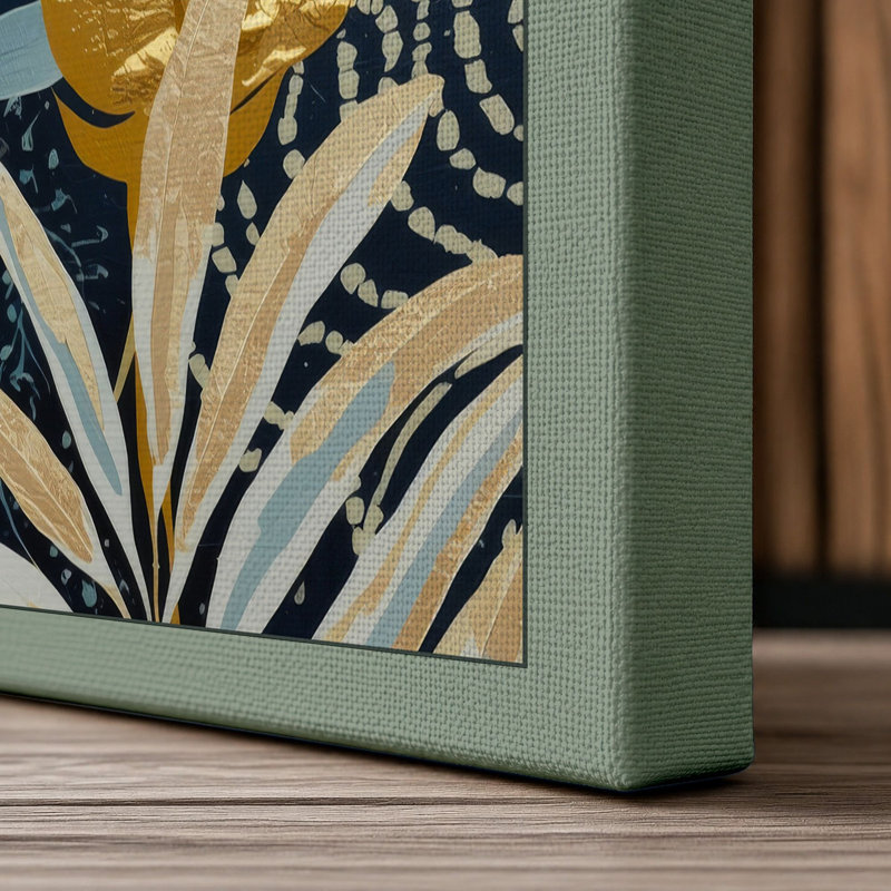 Golden Botanica Botanical - Wrapped Canvas, 18x12 - 45.7 x 30.5 cm, Sage Border