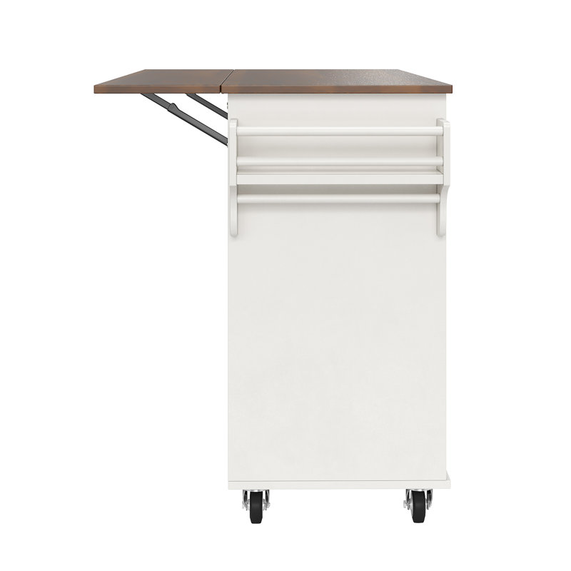 128 cm W Kitchen Island with, White