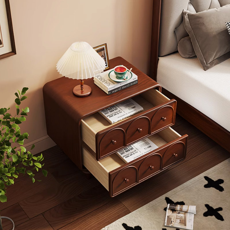 Table de chevet Creative en bois massif, Brun