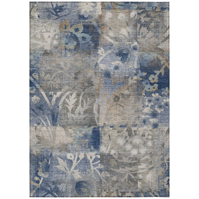 Machine Washable Indoor/Outdoor Chantille ACN2915 Botanical Rug