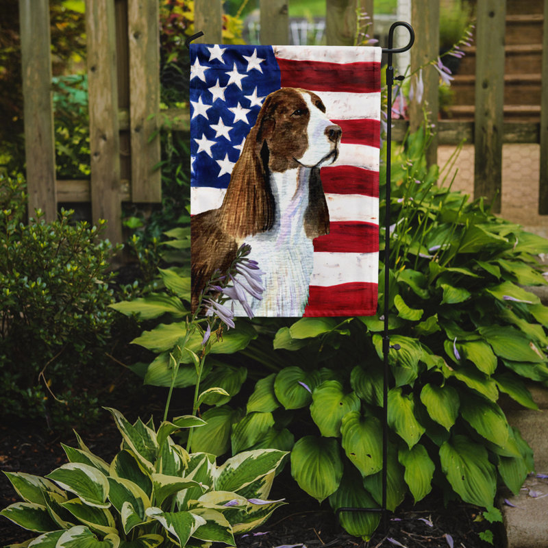 2 côtés en polyester de 2 côtés american drapeau de jardin, Springer anglais 1