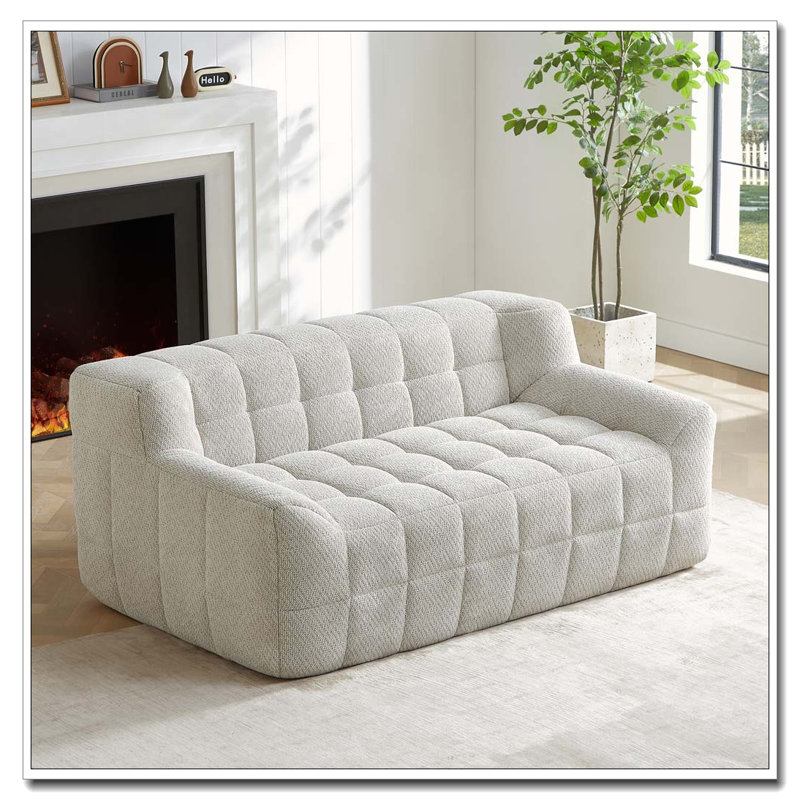 Canapé à compression complète 64,57 ", Beige