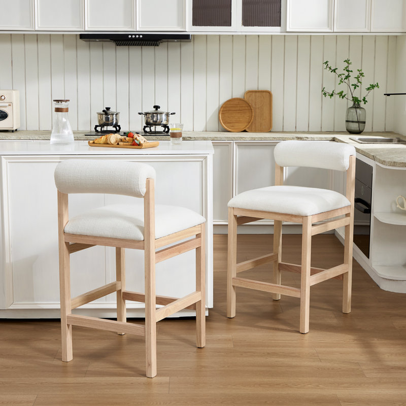 Tabouret de comptoir Albia Modern Farmhouse, Blanc