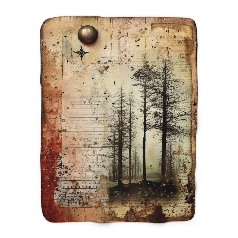Eerie Woodland Wonderland - couverture en sherpa de qualité supérieure 1 pièce - reproduction d'art luxueuse, Grand lit
