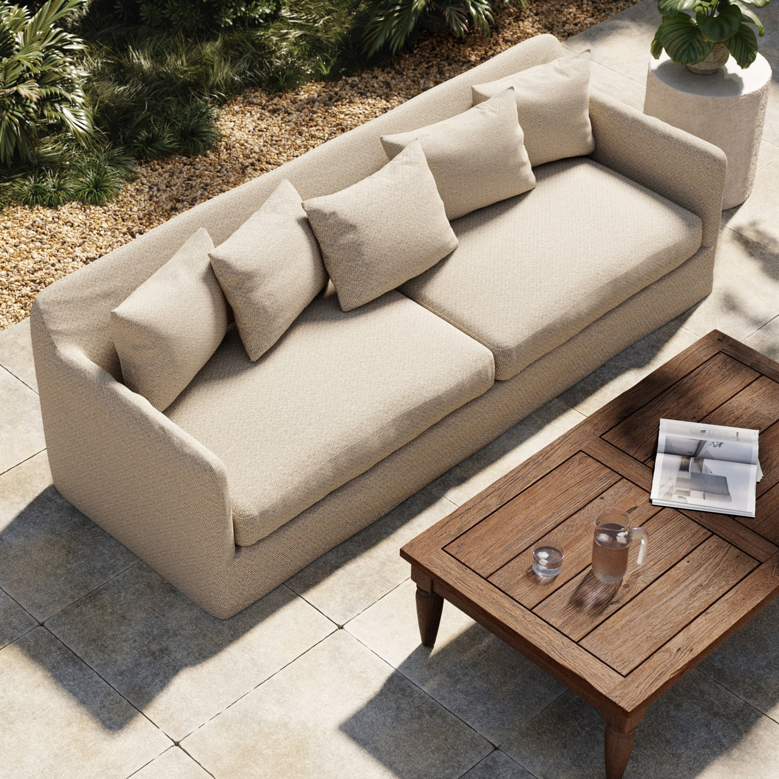 92" Patio Sofa, Faye Sand