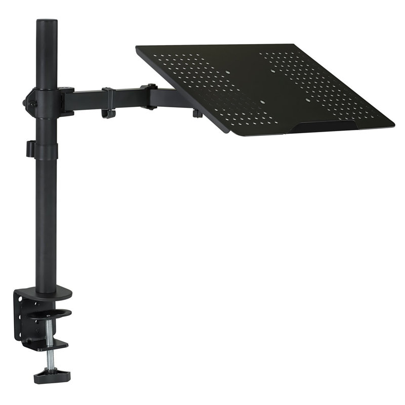 Mount-It Height Adjustable Laptop Desk Stand with Articulating Vented Laptop Tray Mount & C-Clamp