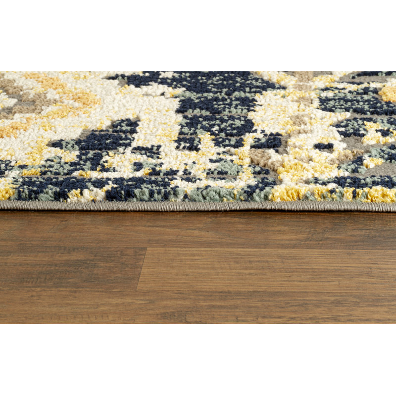 Tapis bleu Adalynne, Rectangle 5 pi x 7 pi