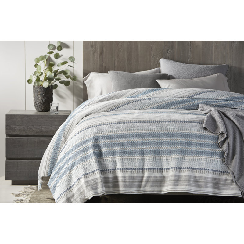 Lost Coast Organic Duvet Cover, Full/Queen Duvet Cover, Soft White/Deep Graphite