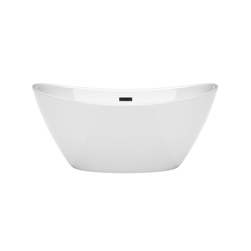 Dorrit 60" x 32" Freestanding Soaking Acrylic Bathtub, Matte Black