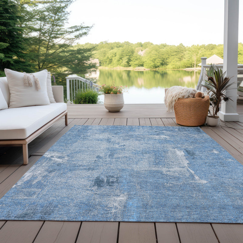 Tapis intérieur / extérieur lavable à la machine Chayden ACN989, Rectangle 10 pi x 14 pi