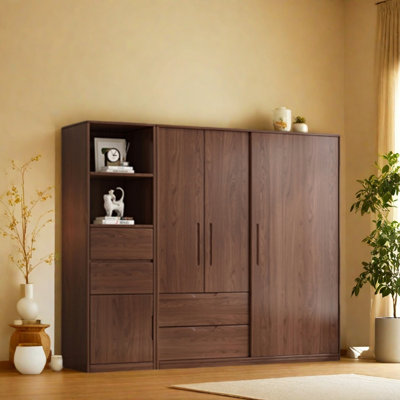 Garde-robe simple couleur noyer classique