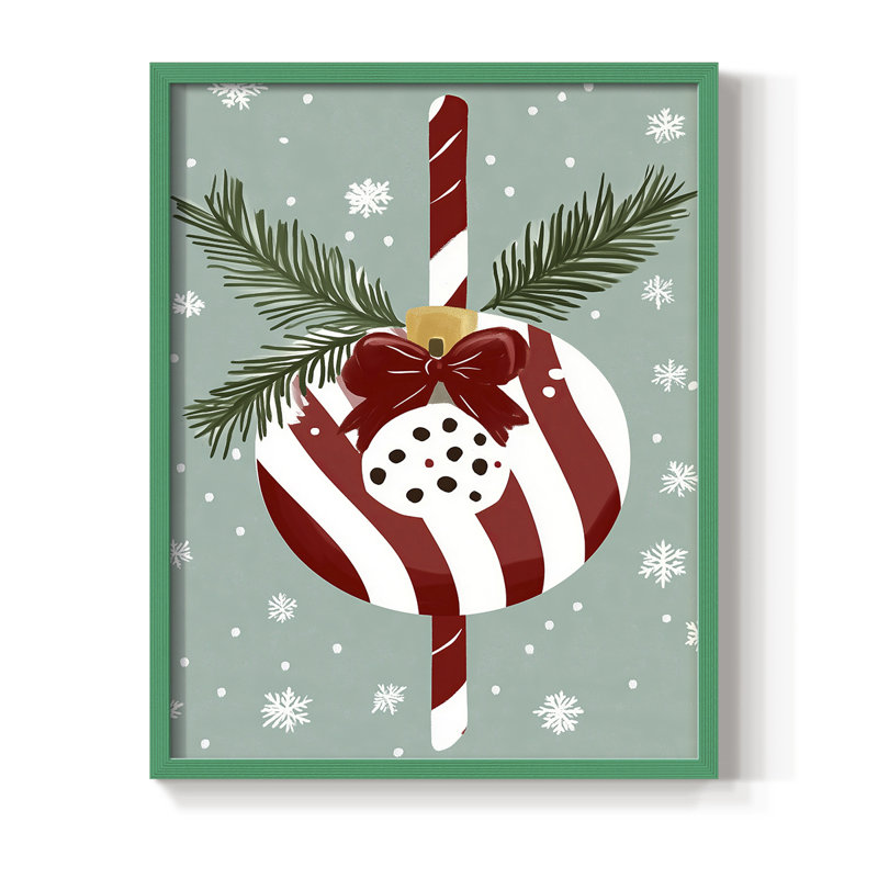 «Christmas Holiday Art» DCCXCIX, reproduction d'art encadrée - bois massif, H 15 po x l 12 po, Vert