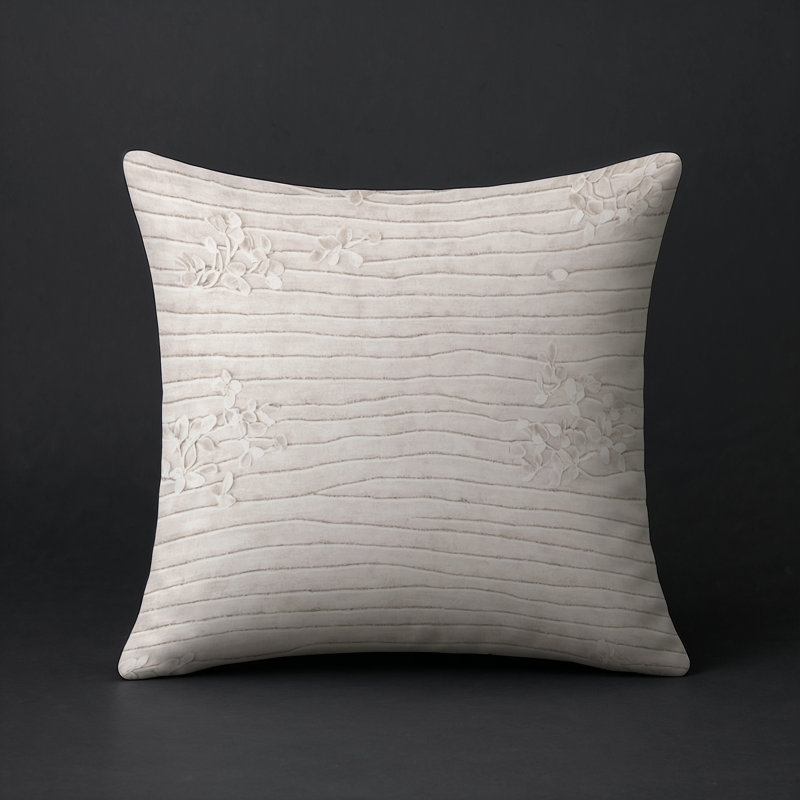 Coussin décoratif intérieur / extérieur gris Modern Modern, Gris / beige / brun clair abstrait, Carré 18 po