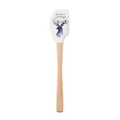 Tovolo Spatulart Season's Greetings Silicone Spatula with Wood Handle