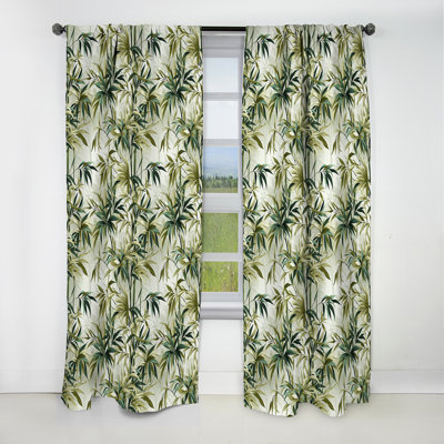 Bambou Zen Tropical Motif II - Rideau floral - Rideau occultant floral - 1 panneau
