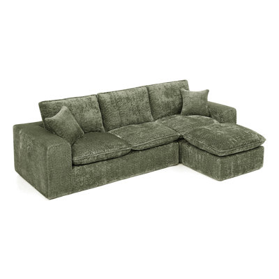107'' Modern Boucle Sectional Sofa With Reversible Chaise For Living Room